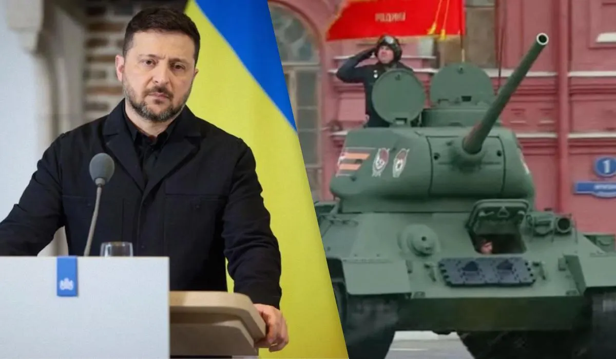 Президент Украины заявил, что Россия уже не так сильна, как прежде: на параде 9 мая в Москве может не быть тяжёлой техники и существует угроза дронов. По его мнению, нужно усиливать санкции и давление, чтобы склонить Москву к дипломатии; летом может решаться, расширять войну или искать переговоры.