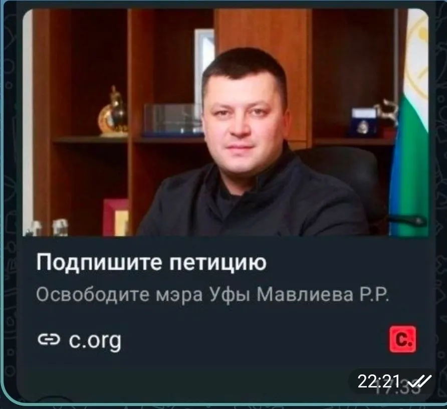 В многоквартирных чатах пошла петиция с требованием освободить мэра Ратмира Мавлиева. Ссылку не публикуют — это может рассматриваться как давление на следствие. Местные жители заявляют, что поддержат требование об отставке.