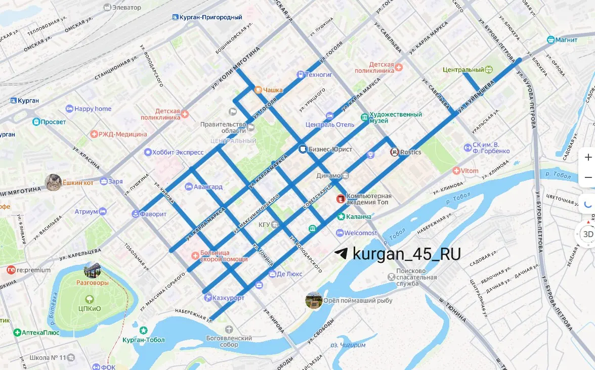 17 мая с 6:00 до 13:00 в центре Кургана закроют движение по ряду исторических улиц; 16 мая вечером запретят стоянку на центральных улицах.