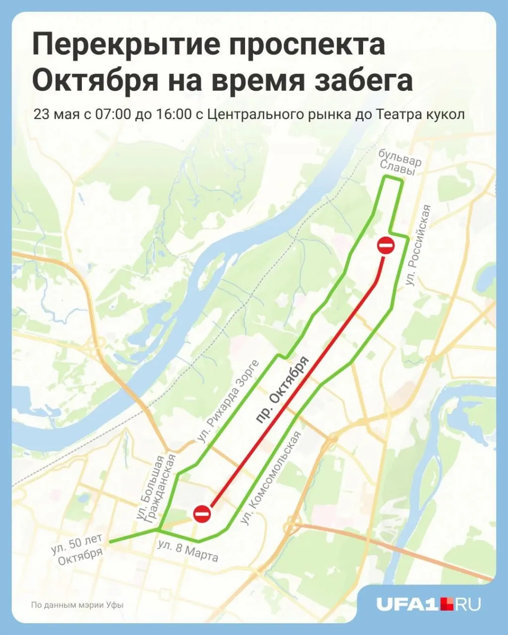 22–23 мая на проспекте Октября ограничат движение: участки возле Центрального рынка, Театра кукол и вдоль площади Ленина будут перекрыты в разное время.