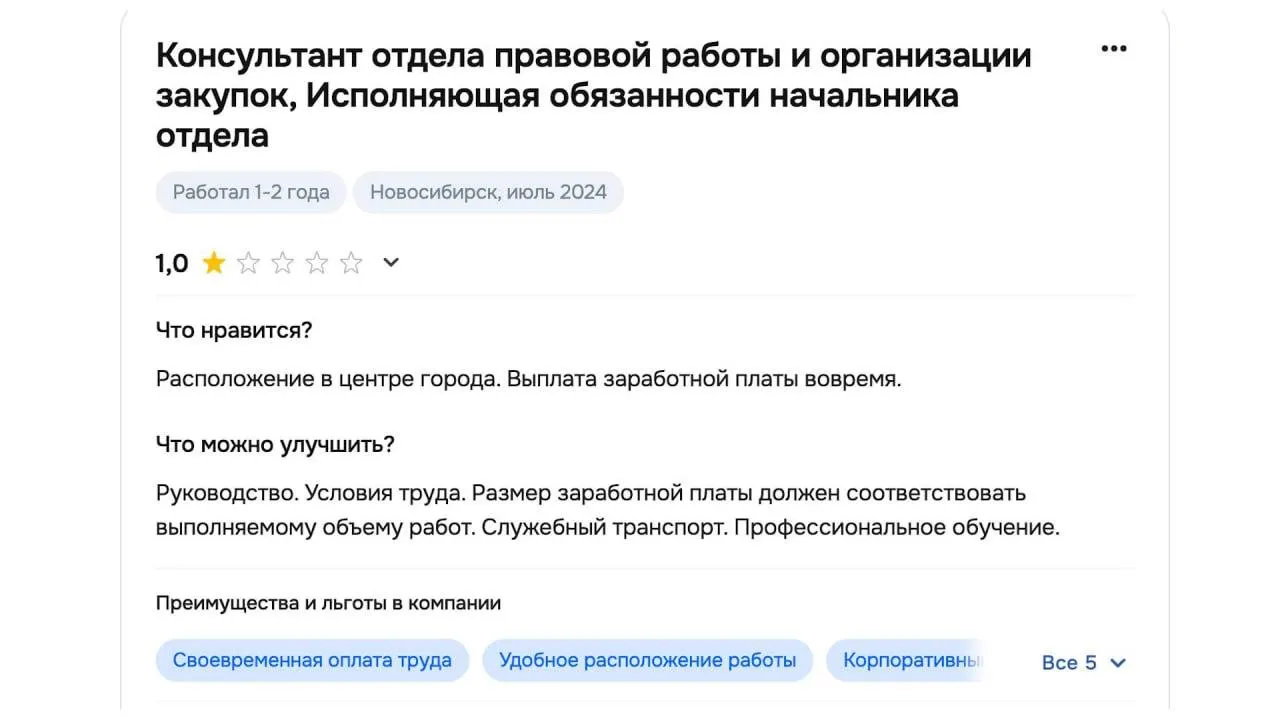 Экс‑сотрудники городской администрации жалуются на токсичную атмосферу в коллективах, невысокие зарплаты и недостатки в адаптации новых сотрудников. Вместе с тем отмечают, что устроиться туда сравнительно легко и можно завести полезные связи.