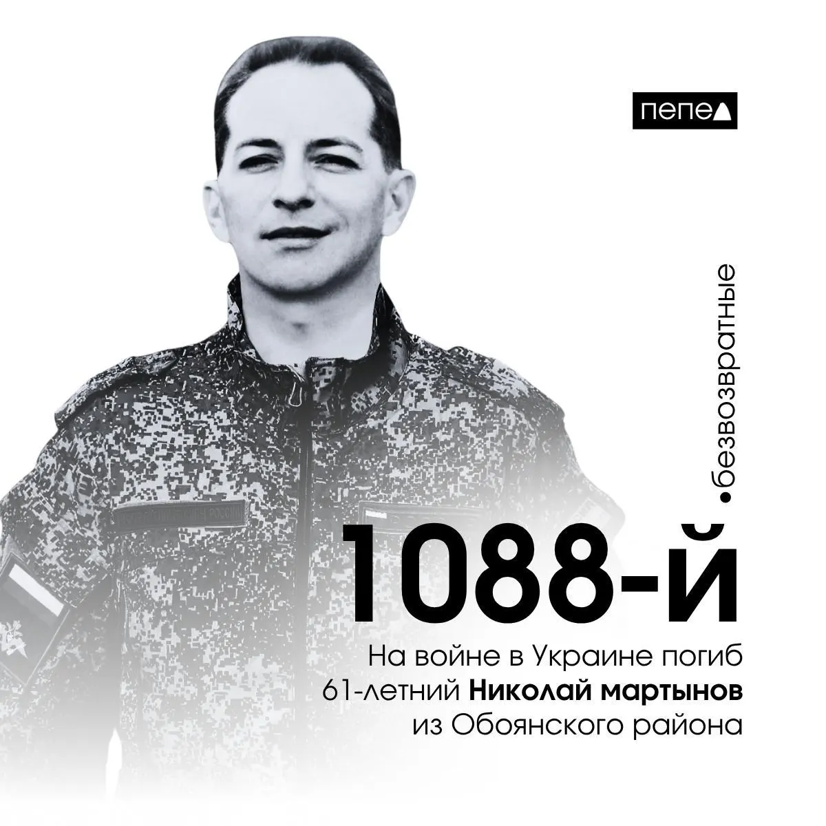Николай Мартынов, 61 год, скончался 10 декабря 2024 года; он стал 1088‑м погибшим военнослужащим из Курской области. В региональной сводке зафиксировано 1525 жителей, погибших в Украине и на приграничных территориях.