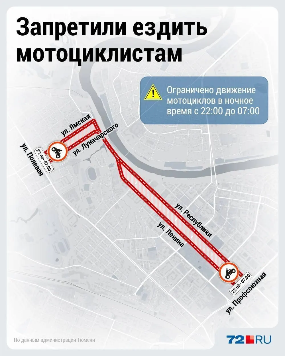 Новая камера на перекрестке улиц Республики и Первомайской будет фиксировать нарушения правил движения мотоциклистов, в том числе ночной запрет на въезд в центральную зону.