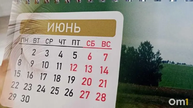 12 июня — выходной, 11 июня — предпраздничный укороченный рабочий день. Жители Омска смогут отдохнуть с 12 по 14 июня включительно.