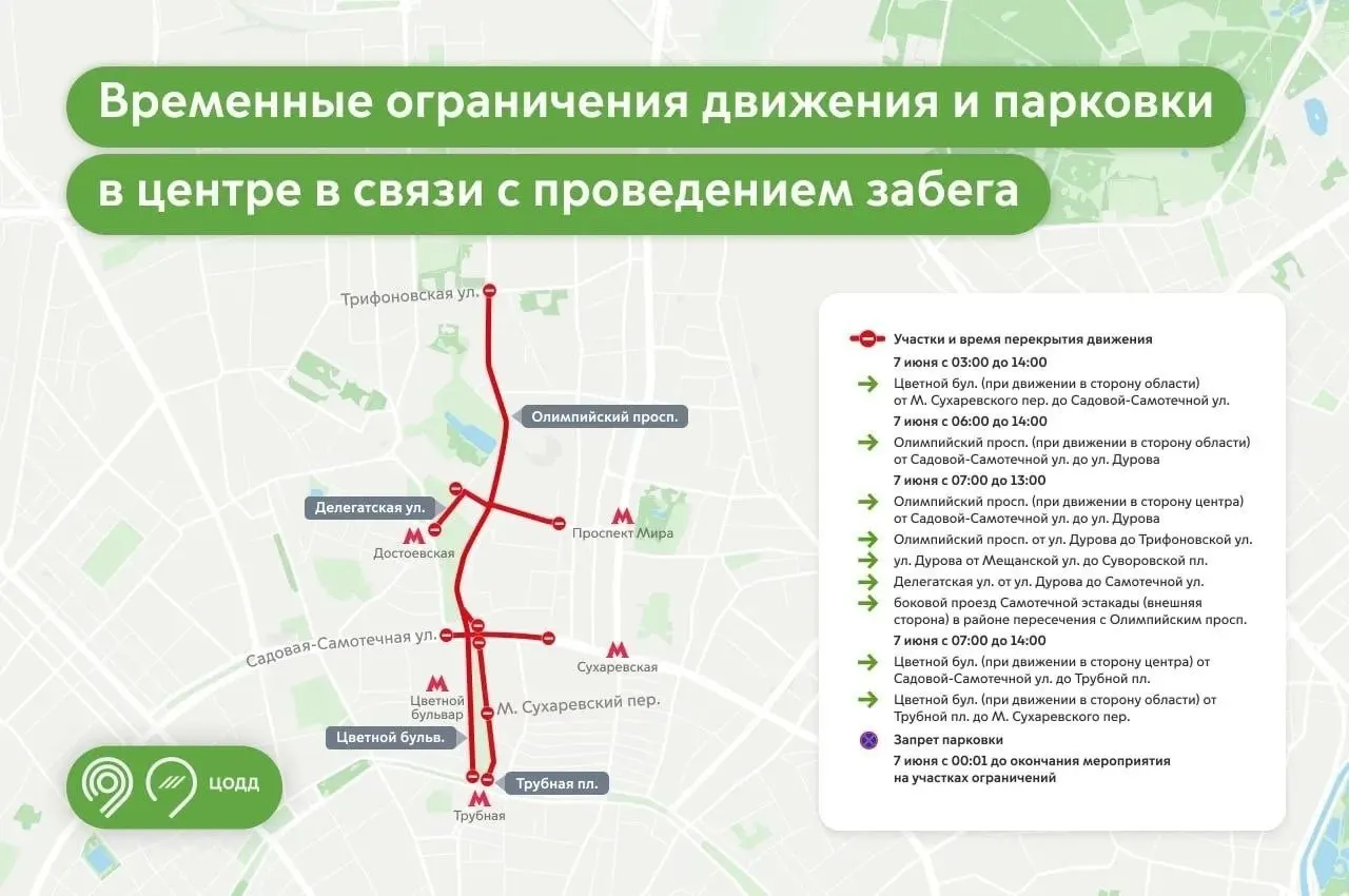 Завтра в столице ограничат движение с 3:00 до 14:00 из‑за пятикилометрового «Красочного забега». Старт запланирован на 10:00.