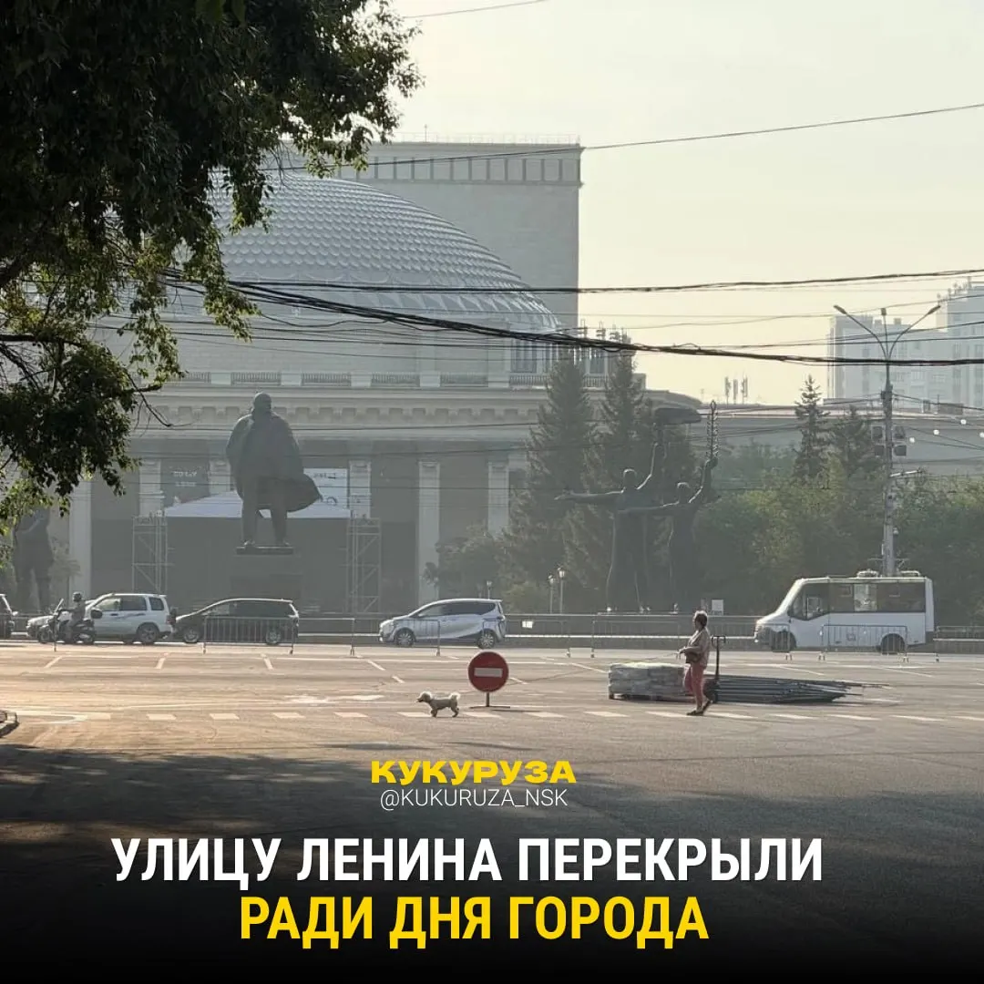 Для проведения праздничных мероприятий перекрыли участок от площади Ленина до Советской, запретили парковку у зданий на Красном проспекте, 25 и 27; ограничения продлятся до 1 июля.
