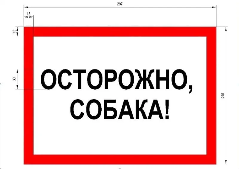 В Санкт‑Петербурге предложили единый дизайн и размеры предупреждающих табличек для владельцев больших и потенциально опасных собак; за отсутствие знака — штраф от 1 до 3 тысяч рублей.