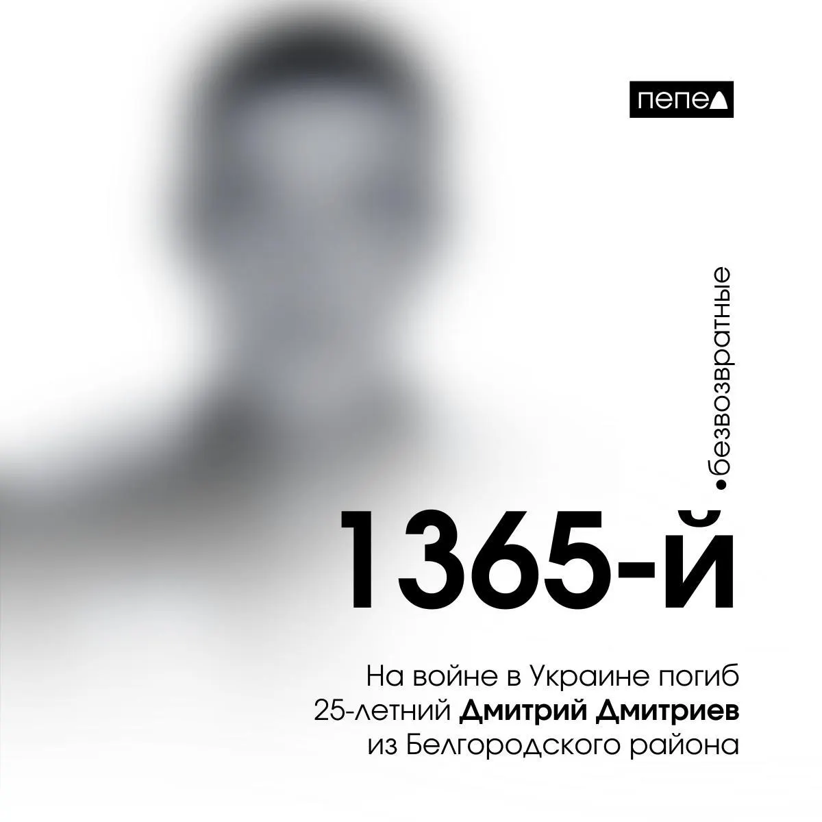 Дмитрий Дмитриев, 25 лет, из Белгородского района погиб на войне в Украине. Ему посмертно присвоен орден Мужества; по имеющимся данным, он стал 1365‑м погибшим военнослужащим из региона.