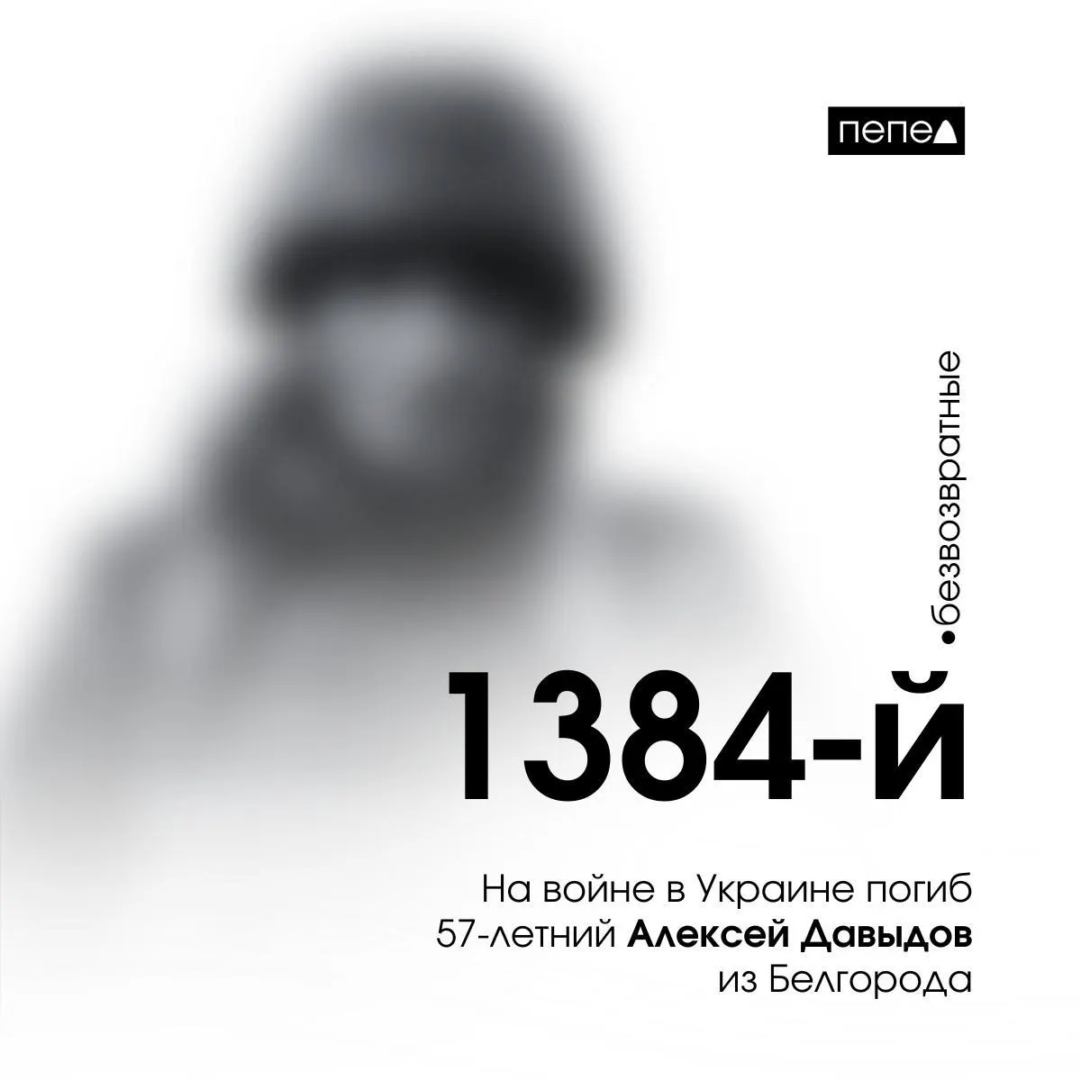 Мужчина из Белгорода погиб 28 августа 2024 года под Кременной (Луганская область). По имеющимся данным, он стал 1384-м погибшим жителем Белгородской области в ходе конфликта.