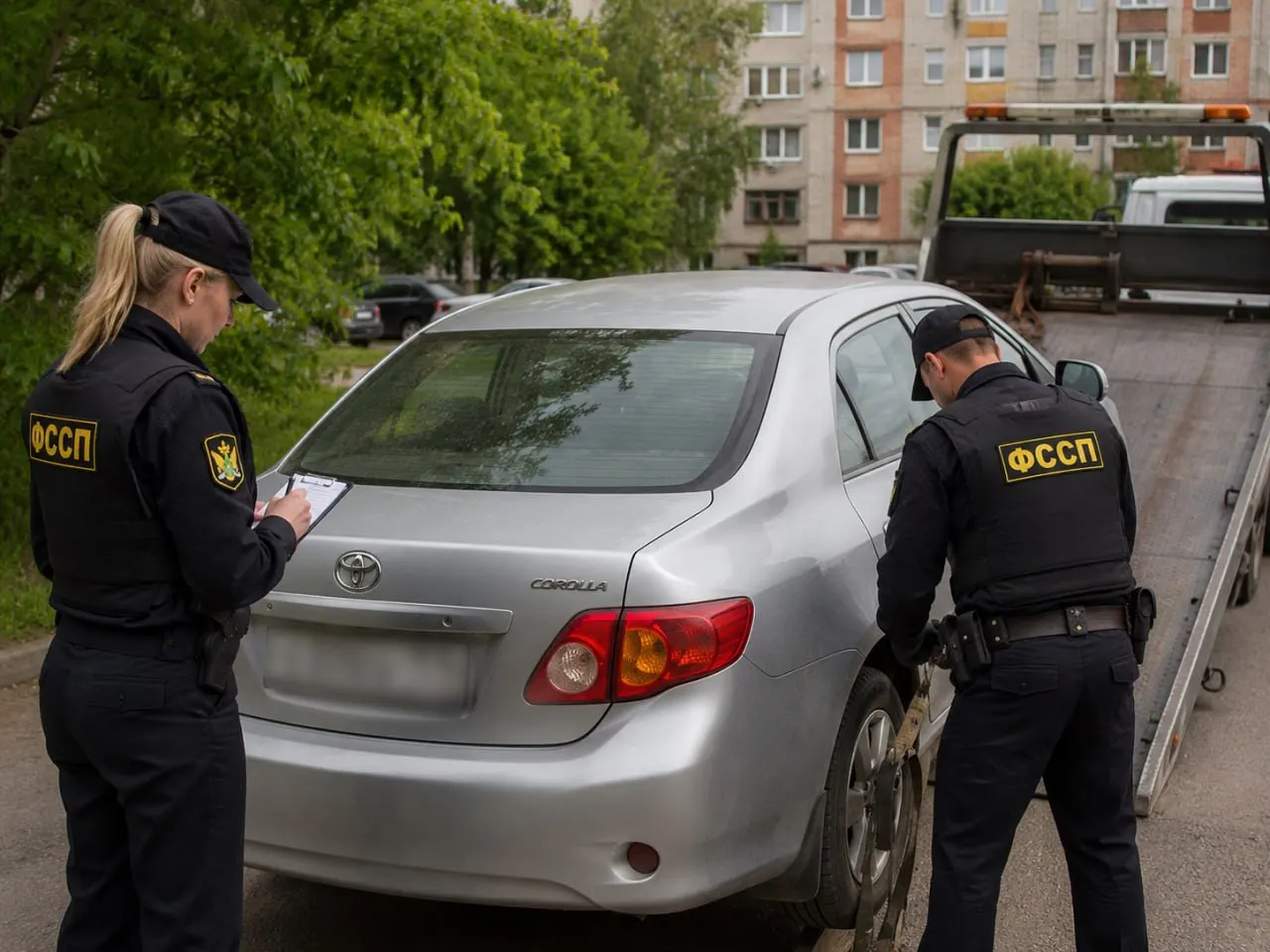 Жительница города оплатила 77 штрафов на общую сумму 147 000 рублей после того, как судебные приставы арестовали её Toyota Corolla.