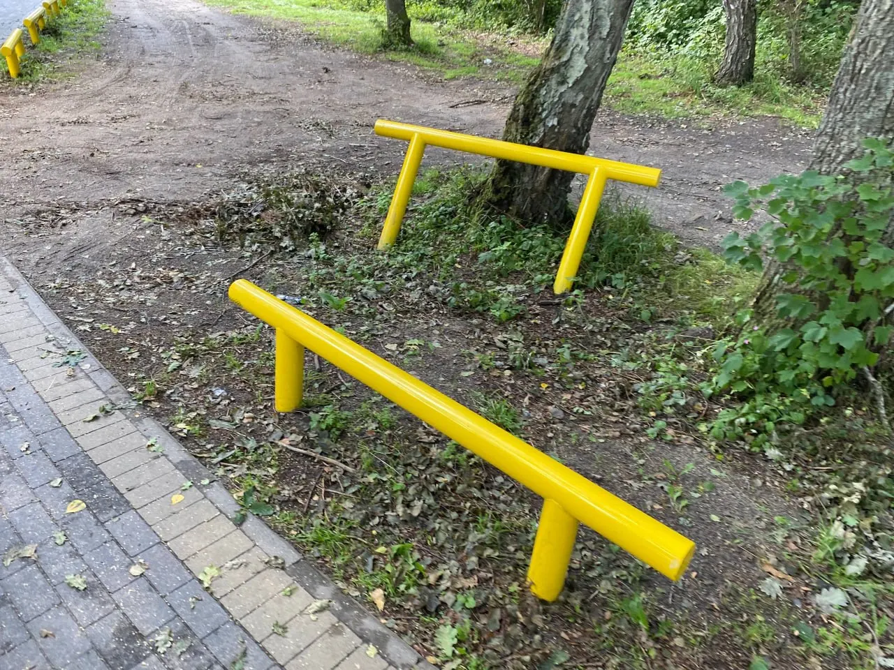 На велодорожке в Куликово заметили внедорожники, которые вырвали несколько ограничительных столбиков, заехали на склон и в лес, парковались среди деревьев, ставили палатки и разводили костры. Известно минимум о двух таких участках.