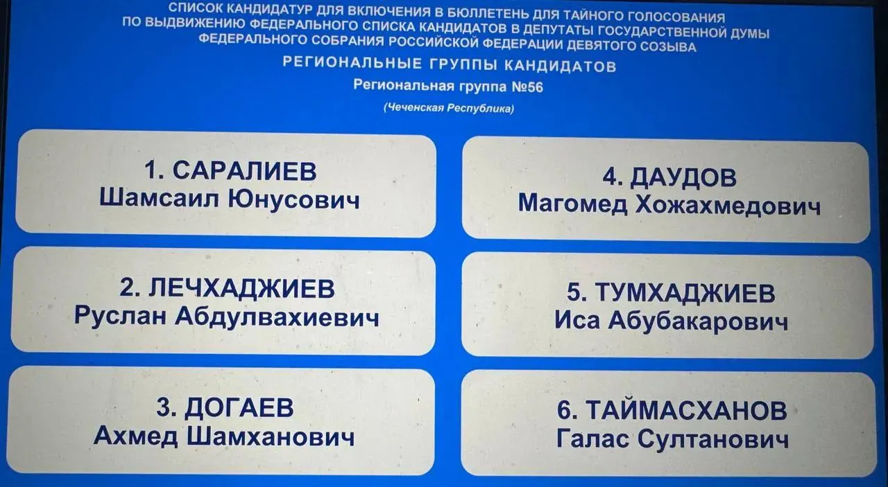 Глава Чечни Рамзан Кадыров не будет лидером регионального списка «Единой России» на осенних выборах в Госдуму. Первые места в списке заняли действующие депутаты и премьер республики; в одномандатном округе пойдет Адам Делимханов. Ожидается, что Кадыров примет участие в выборах главы Чечни 20 сентября.