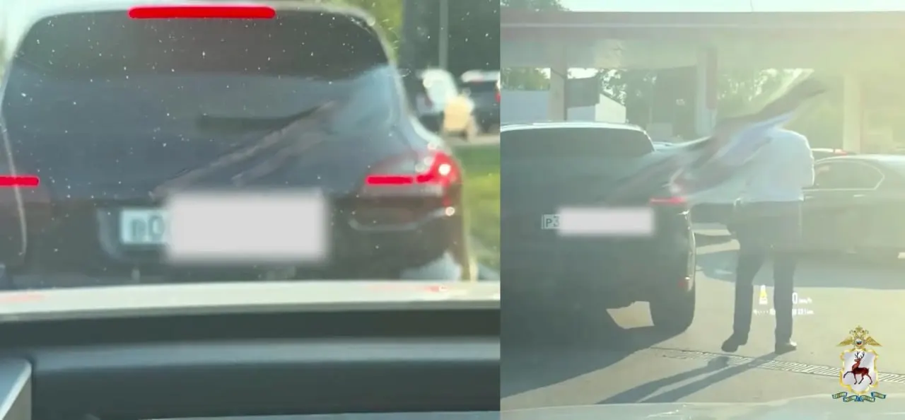 Мужчина сменил номера на Porsche Cayenne в очереди на заправке; за использование подложных номеров ему грозит штраф 2,5 тысячи рублей.