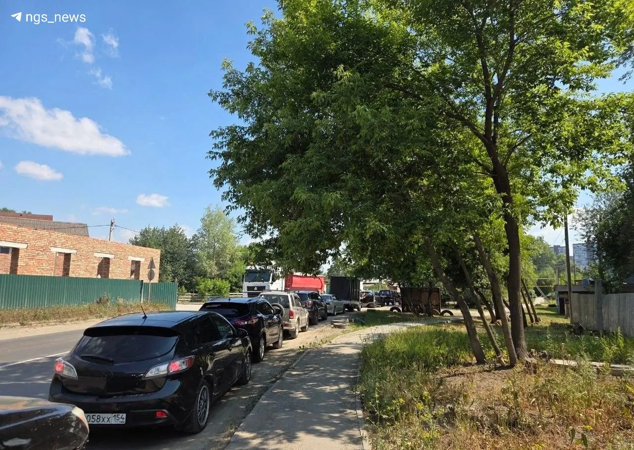 Одна из автозаправок возле Димитровского моста временно закрыта из‑за прибытия бензовоза. Водители ожидают по часу, некоторые жалуются на задержки и повышение цены; у заправки находятся полицейские.