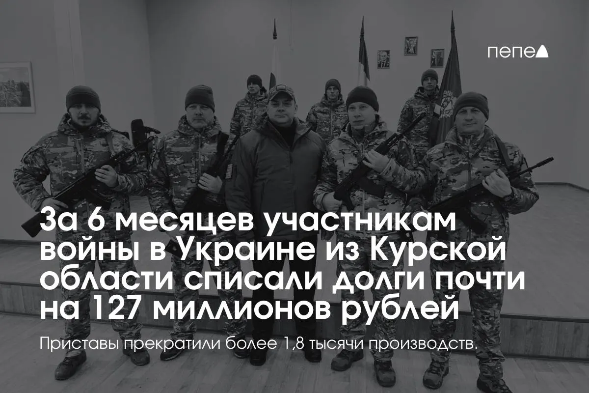 За первые шесть месяцев 2026 года судебные приставы прекратили более 1,8 тыс. исполнительных производств по должникам и их семьям из Курской области; 753 участникам СВО списаны долги на ~127 млн руб.