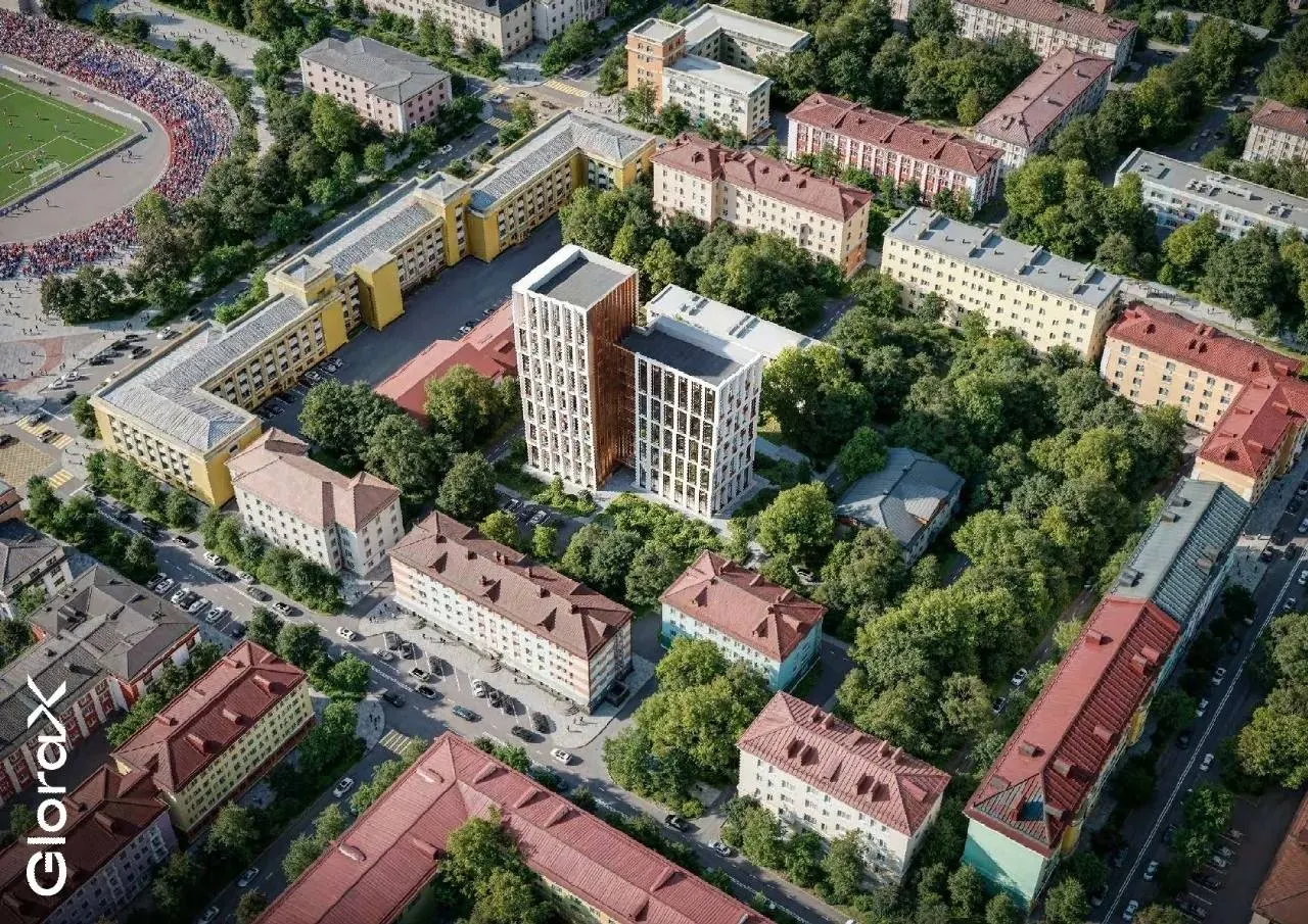 Показаны эскизы нового жилого комплекса на улице Профсоюзов с современной архитектурой и подземной парковкой. Местные урбанисты сомневаются, что высотная «свечка» впишется в сложившийся облик центра.