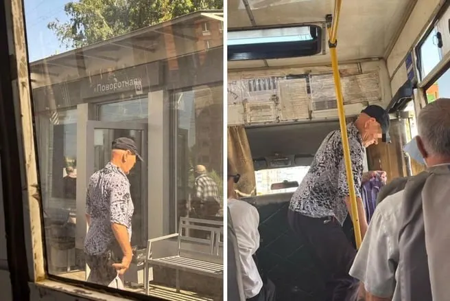 В Омске на маршруте №500 мужчина ударил локтем беременную женщину. На подозреваемого составлено заявление в полицию.