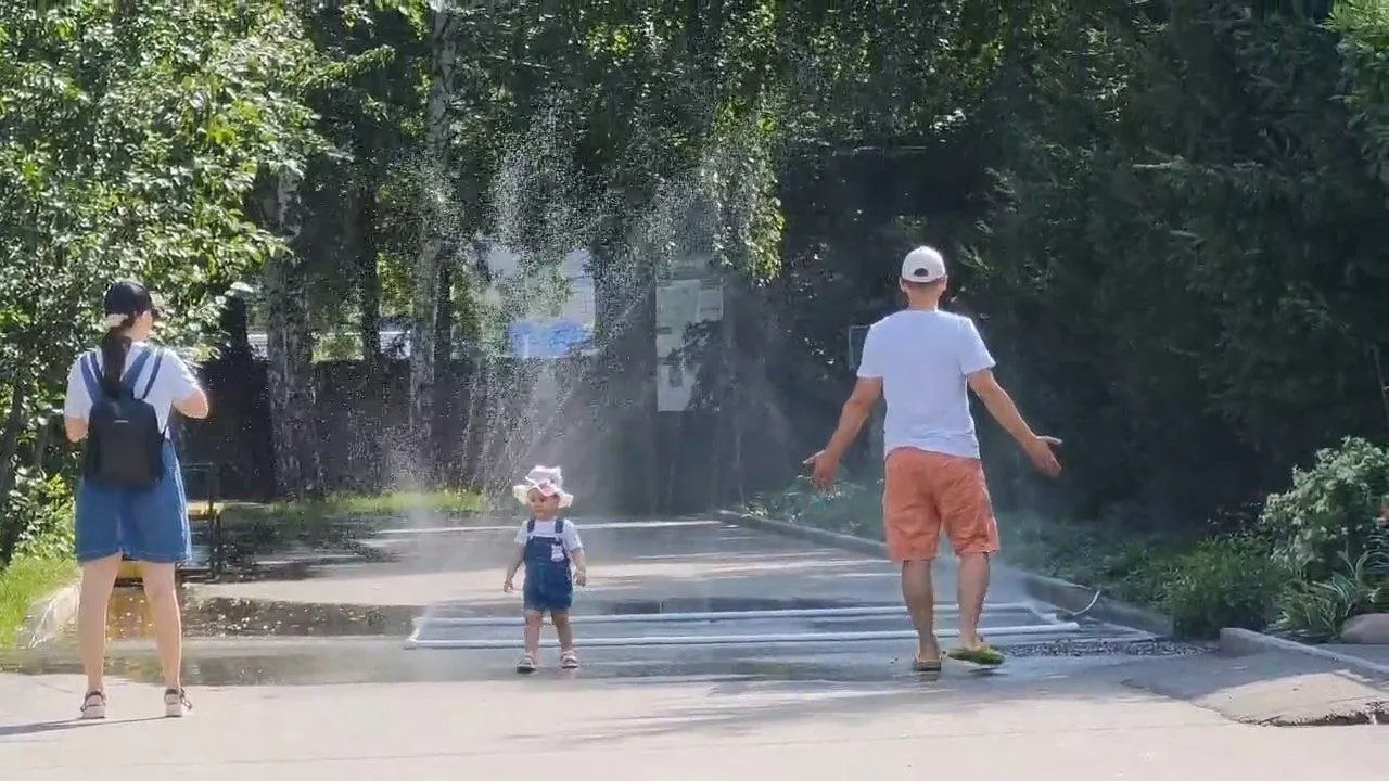 В зоопарке Барнаула появились водные арки: администрация уверяет, что они безопасны и гигиеничны, а посетители могут пройти под струями, чтобы охладиться в жару.