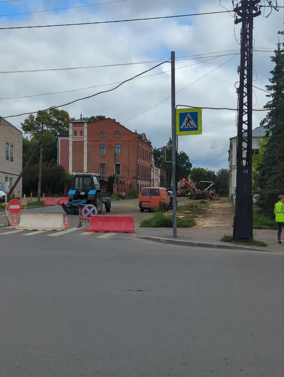 Из-за состояния деревьев на реконструкционном участке вырубят часть насаждений; сохранены четыре здоровых дерева, запланирована компенсационная высадка.