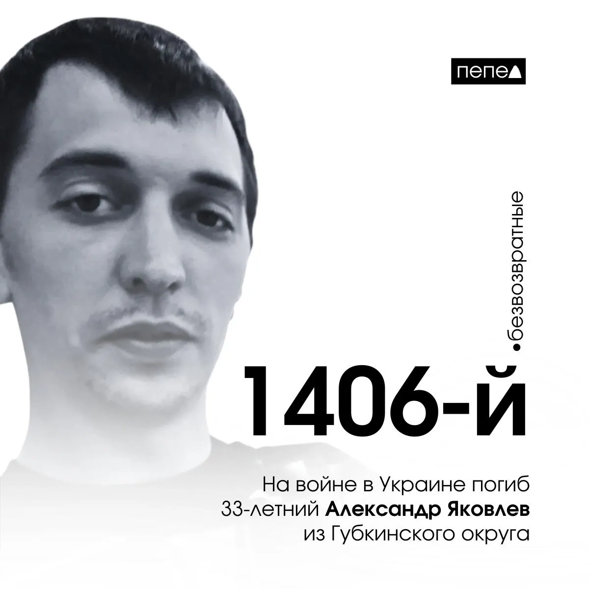 33-летний доброволец из Белгородской области стал 1406-м погибшим; по регионам зафиксировано 2897 погибших.