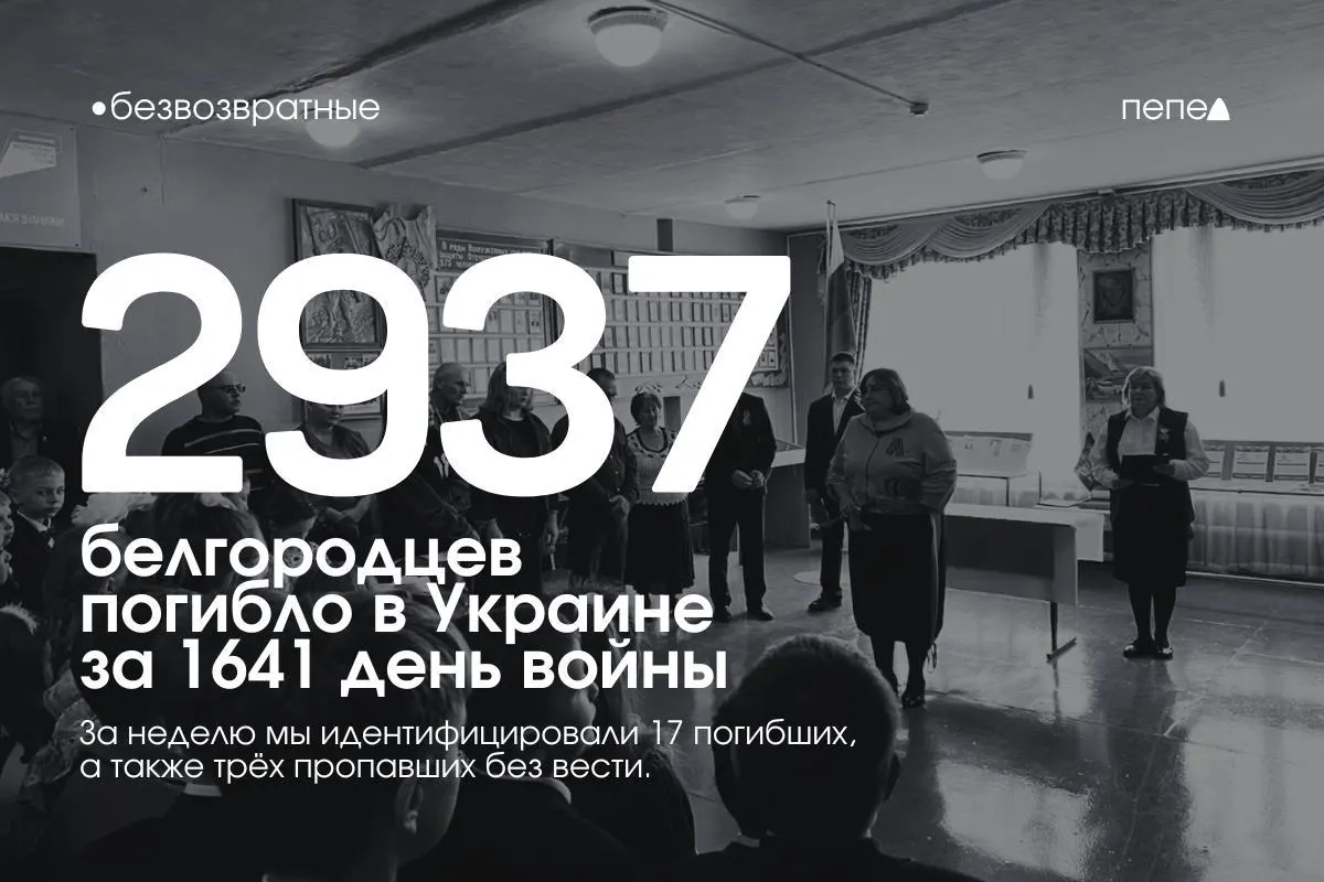 За прошедшую неделю обновлён список погибших белгородцев и данных о без вести пропавших.