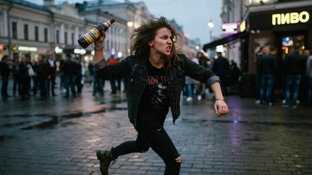 После приставаний к незнакомкам женщина ударила мужчину бутылкой по голове; пострадавший получил травму средней тяжести, возбудлено уголовное дело.