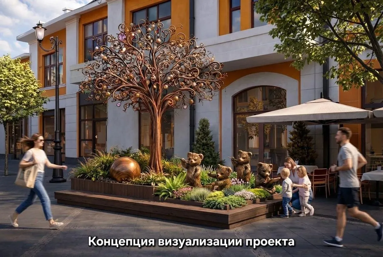 В рамках работ обновят инженерные сети, уложат плитку, установят фонтан, скамейки и освещение.