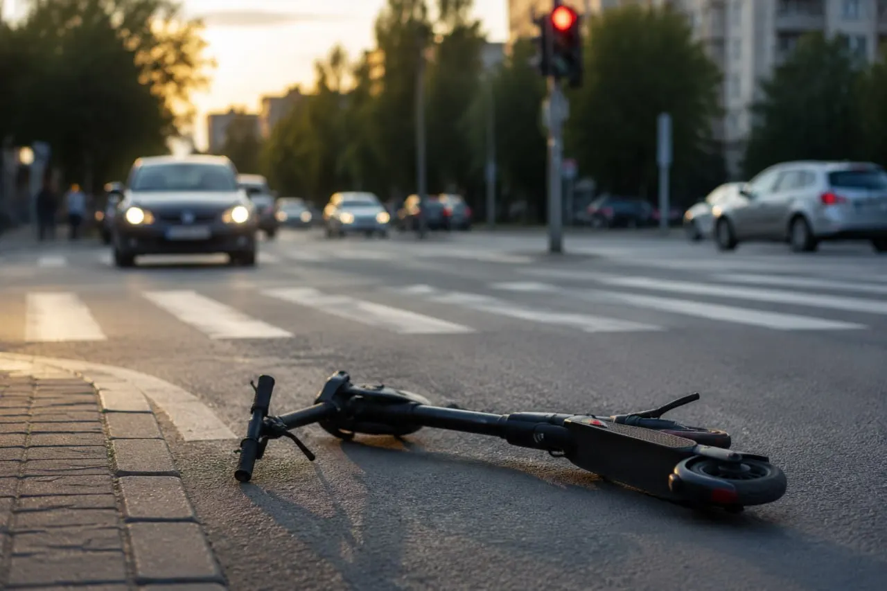 Вечером 6 августа три девочки на одном электросамокате выехали на встречную полосу у перекрёстка в Омске, что потребовало снижения скорости со стороны водителей. Пешеходный переход находится в нескольких метрах от перекрёстка.