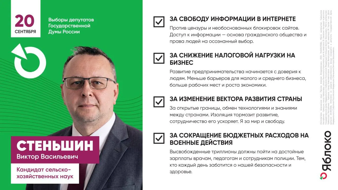 Листовки и буклеты распространяются по округу; команда формирует волонтёров и наблюдателей; в программе — свобода информации, открытые границы и мир и свобода.
