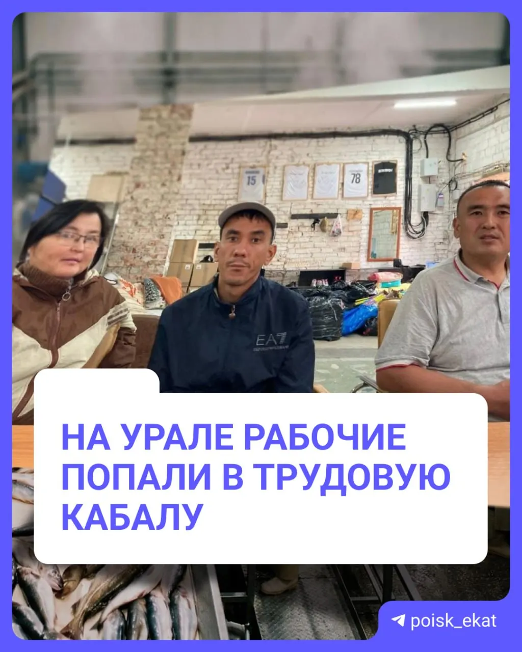 По словам рабочих, прибывших в Екатеринбург на заработки, им не выдавали паспорта, запрещали доступ к туалету и питьевой воде, не выдавали спецодежду; в первый же день трое сотрудников сбежали.