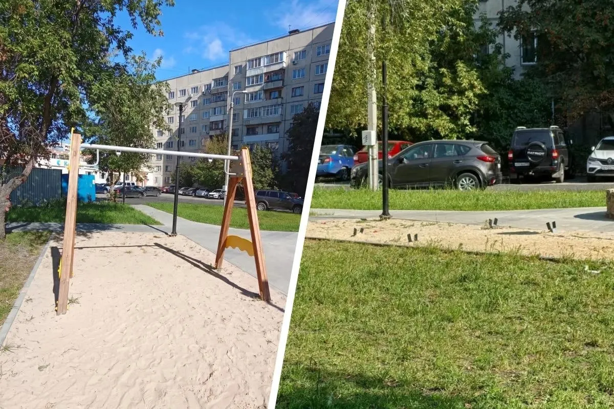 Жители района заметили пропажу элементов обустройства в недавно открытом сквере; устранение дефектов планируется с новым подрядчиком.