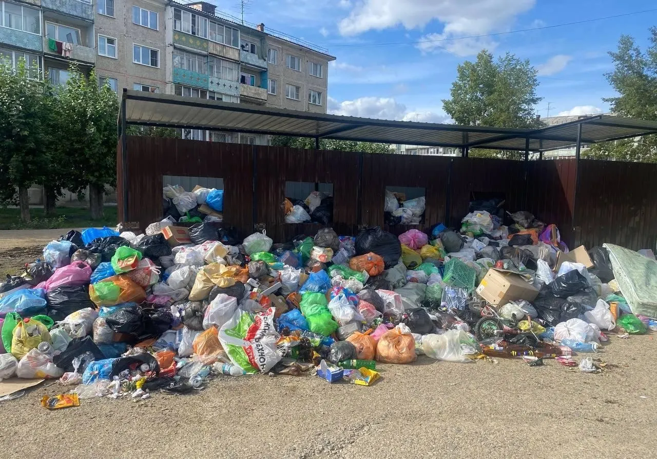 Жители сообщают, что договор на вывоз мусора с регоператором не заключён; мусор скопился рядом со старой помойкой на расстоянии около 50 метров.