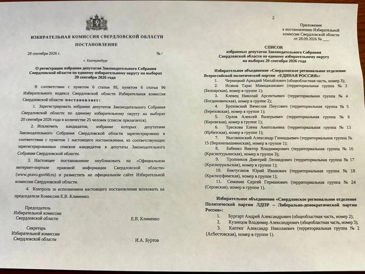 В документе указан состав кандидатов, включая Алексея Орлова и Александра Высокинского.