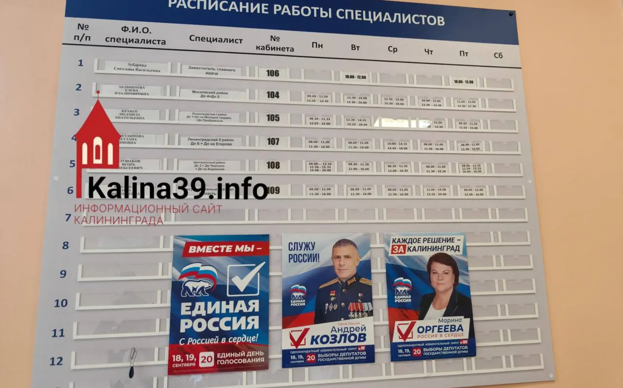 Жительница заметила размещение партийной агитации на стенде с расписанием приёмов и обратилась в избирком; проблема подчёркивает дефицит кадров в медицине.