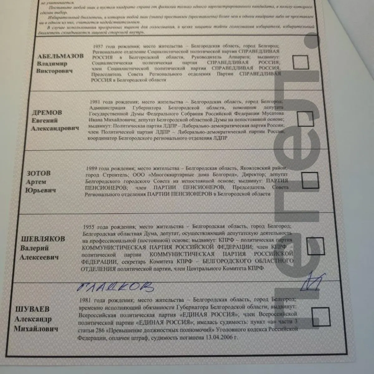Часть жителей Белгородской области выражает протест на выборах, используя бюллетени для поддержки прежнего руководителя региона. Также обсуждаются способы получения обновлений о ходе голосования и вопросы доступа к онлайн‑сервисам.