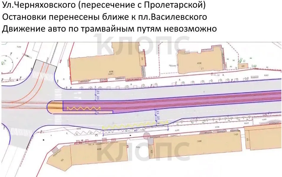 Обособление путей, переход на центральную полосу и единая посадочная платформа у музея янтаря — таковы предложения по модернизации трамвая.