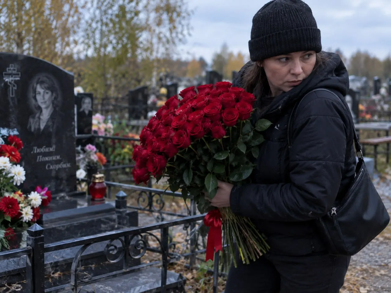Во время поминок женщина забрала букет из 96 роз ради фото; суд признал её виновной и вынес условный срок два года с испытательным периодом три года.