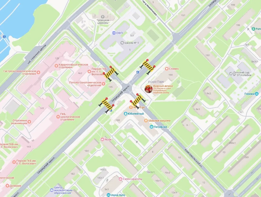Из-за работ на перекрестке временно изменят схемы проезда и маршруты автобусов (3–7 октября).