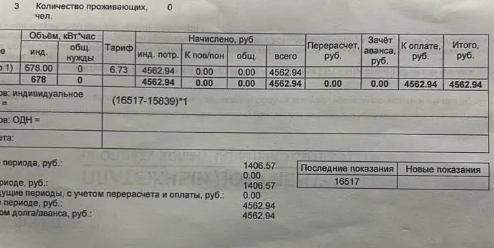 Волгоградке пришла квитанция за свет на сумму около 4500 рублей, хотя ранее она платила примерно 1000.