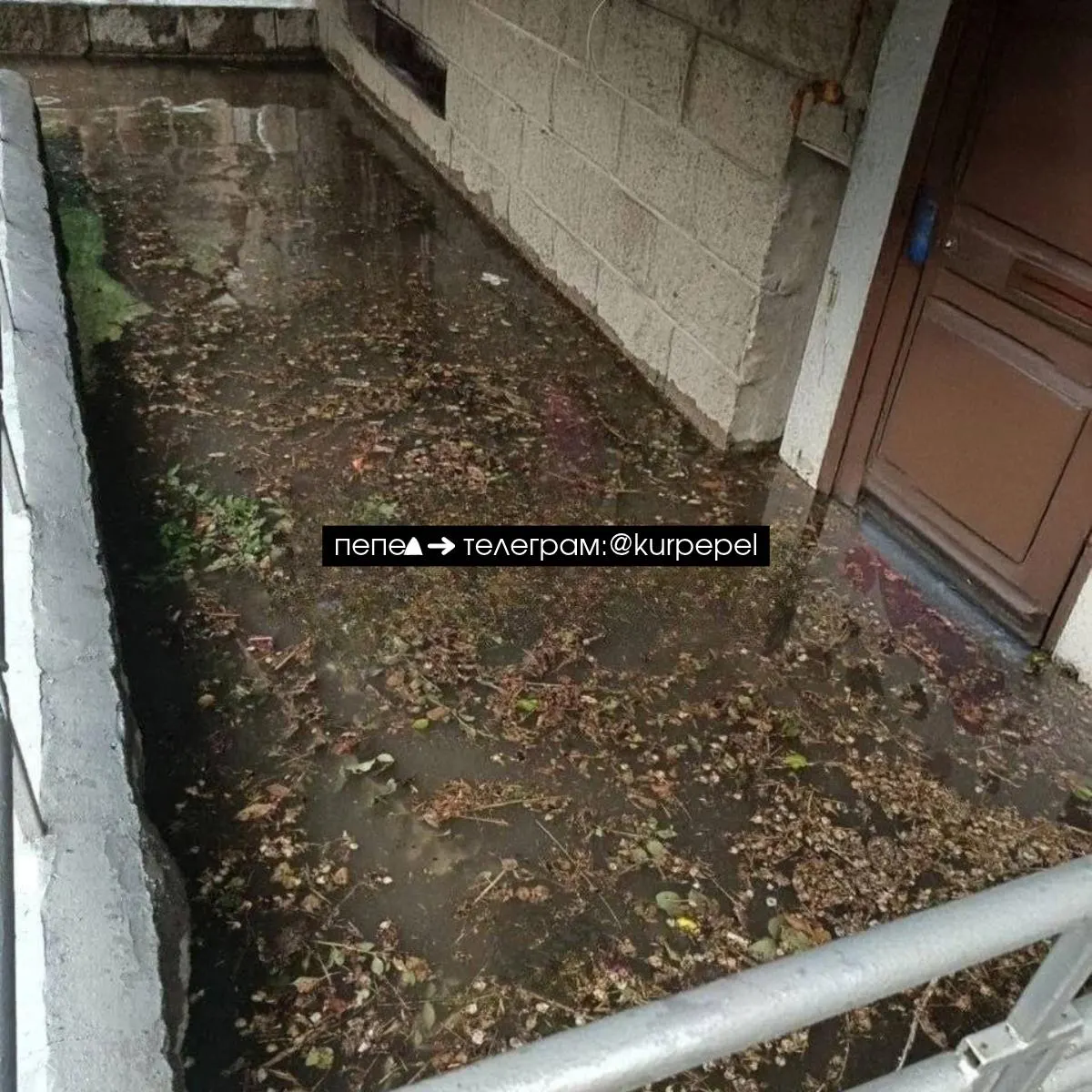 Во время тревоги жители пытались укрыться в подвале, но помещение оказалось затоплено после аварии водопровода.
