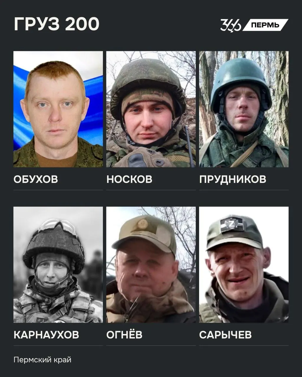 Сводка о погибших призывниках и военнослужащих из Перми и близлежащих районов в рамках специальной операции.