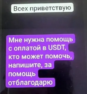 В Telegram-аккаунте зампреда правительства Забайкалья опубликована просьба помочь оплатить покупки в криптовалюте USDT; мошенники пытаются завладеть средствами.