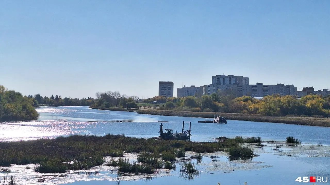 Начался очередной этап расчистки водохранилища: от плотины до городского пляжа в ЦПКиО убирают донные отложения и лишнюю растительность.