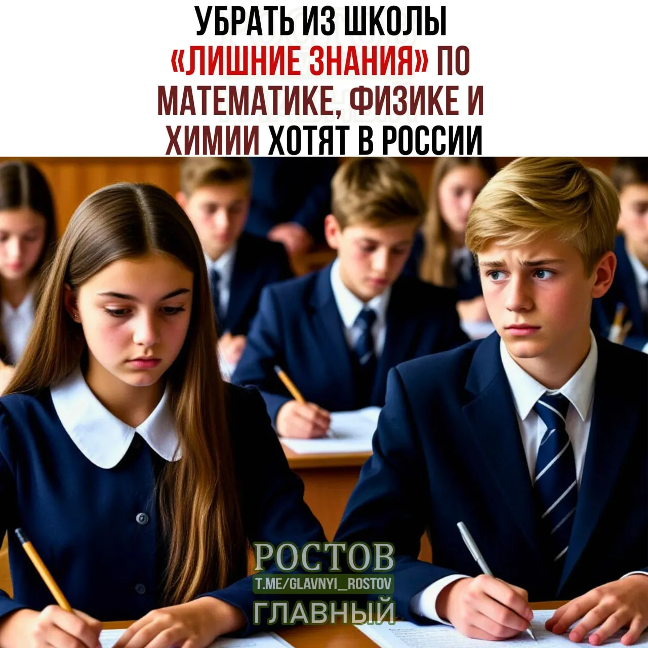 Обсуждают возможность сокращения объема знаний по математике, физике и химии в рамках школьной программы и пересмотр подходов к преподаванию английского и обществознания.