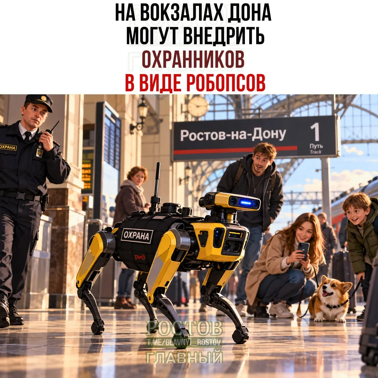 На вокзалах Ростовской области проводятся испытания охранной системы с участием роботизированных псевдопс, способных распознавать предметы и реагировать на нестандартные ситуации.