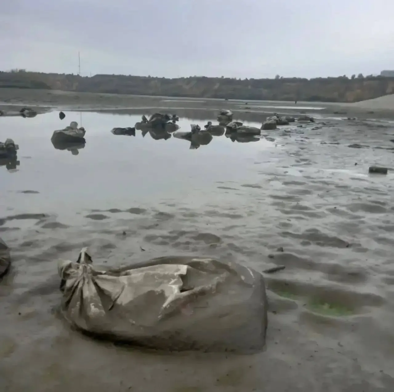 После окончания сезона на городском пляже Барнаула в воде остаются мешки, которые удерживают аттракционы. Активисты требуют устранить мешки и обязать владельцев убрать мусор.
