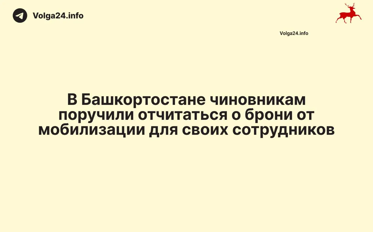 Органы власти и учреждения Башкортостана должны отчитаться о статусе броней сотрудников, освободённых от призыва. Бронь охватывает большую часть госслужащих и работников школ и больниц, подтверждения пока нет.