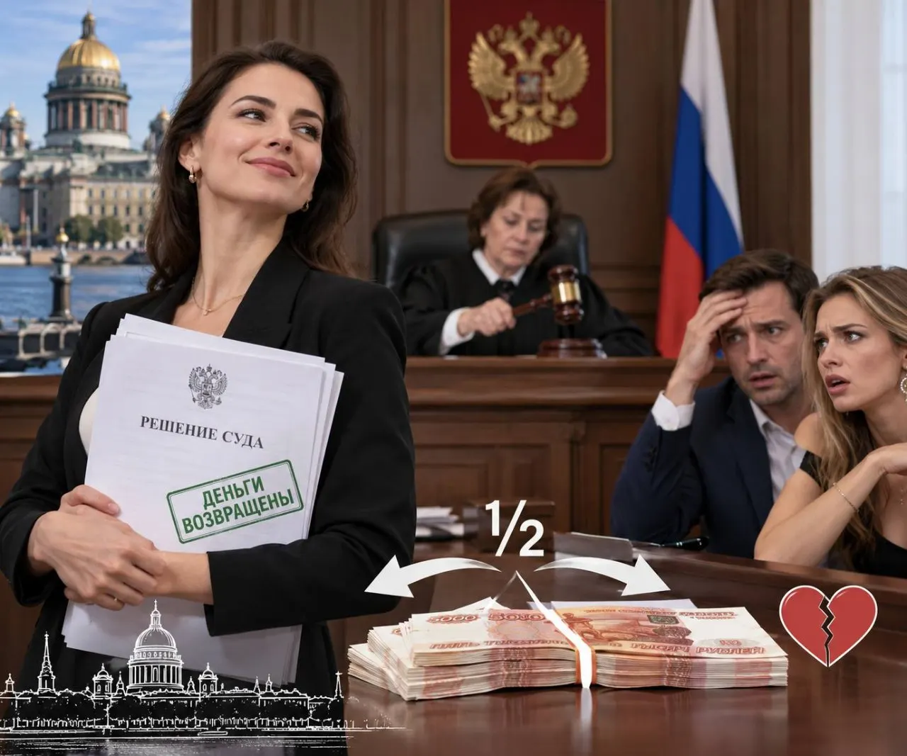 Суд обязал вернуть половину переведённых средств — 694 893 рубля 50 копеек — бывшему мужу, который перечислил их на любовницу за почти два года.