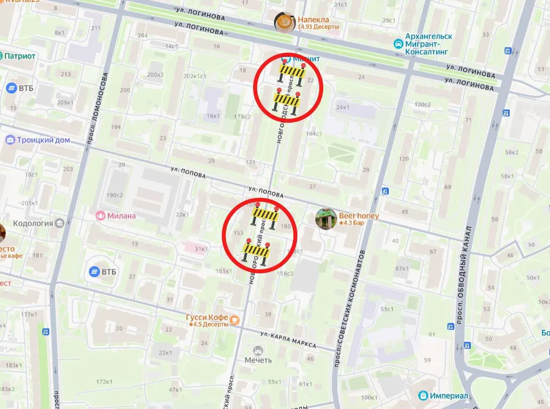 Плановые ограничения движения на улицах Свободы и Новгородском проспекте до 2 ноября. Работы по ливневой канализации и теплотрассе.